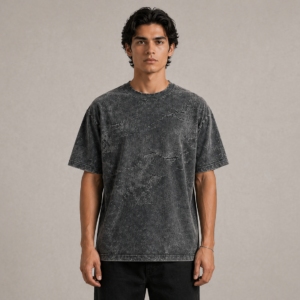 Men’s Acid Wash Oversized T-Shirt – Premium Vintage Textured Streetwear Tee