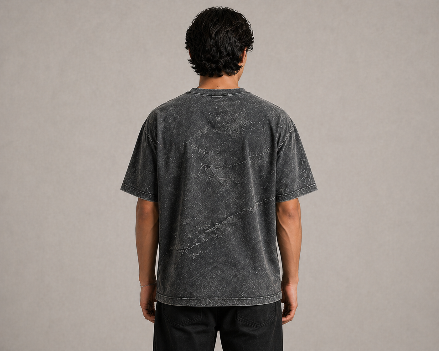 Men’s Acid Wash Oversized T-Shirt – Premium Vintage Textured Streetwear Tee - Image 5